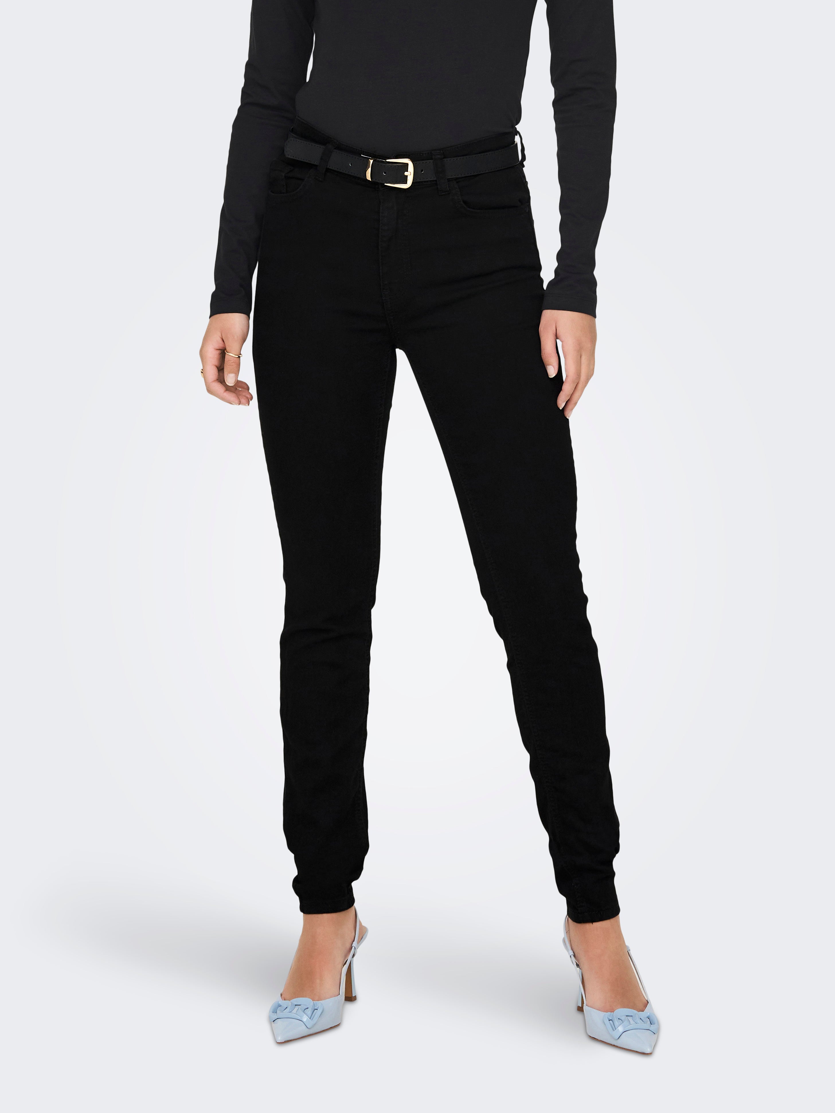 JDYSEMI Hohe Taille Skinny Fit Jeans Black