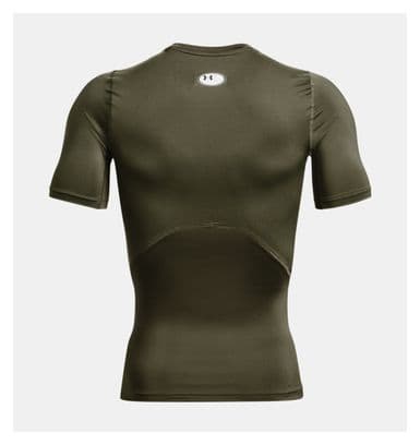 Maillot manches courtes de compression Under Armour HeatGear Kaki Homme