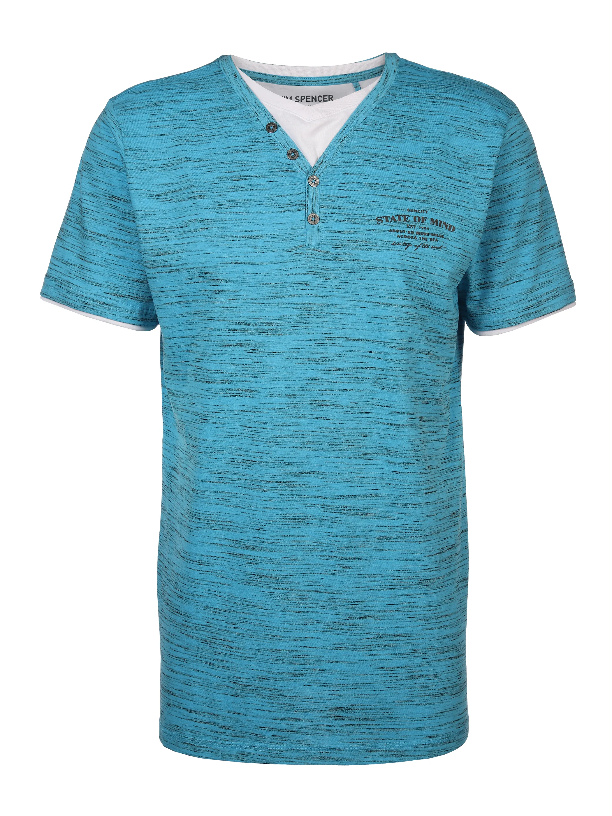 Herren Henleyshirt in 2in1 Optik