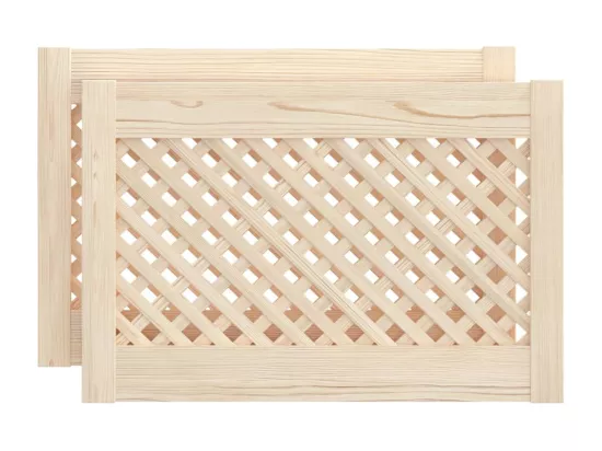Portes d'armoires en treillis 2 pcs 59,5x39,5 cm pin massif
