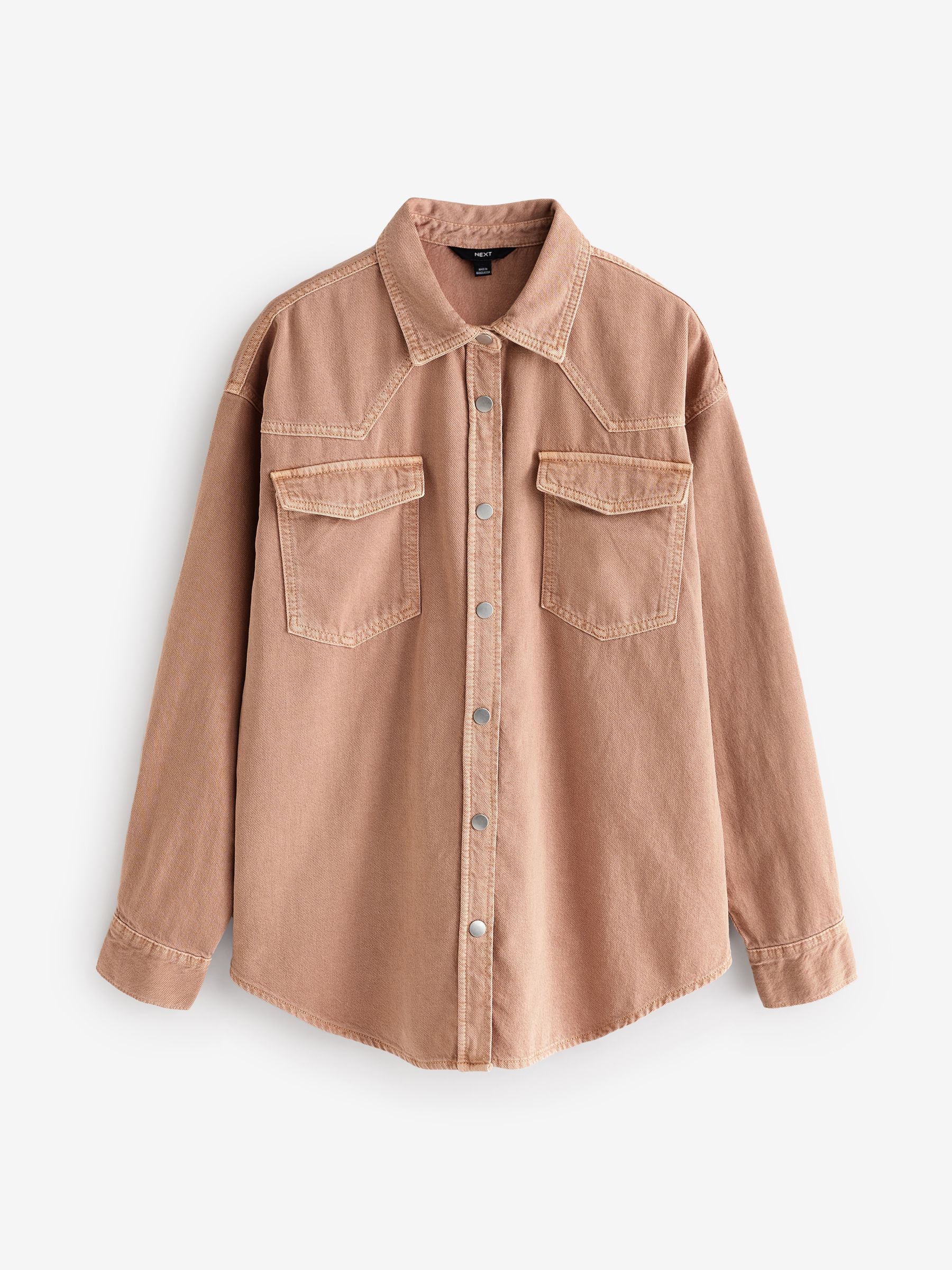 Roze - Oversized denim overhemd