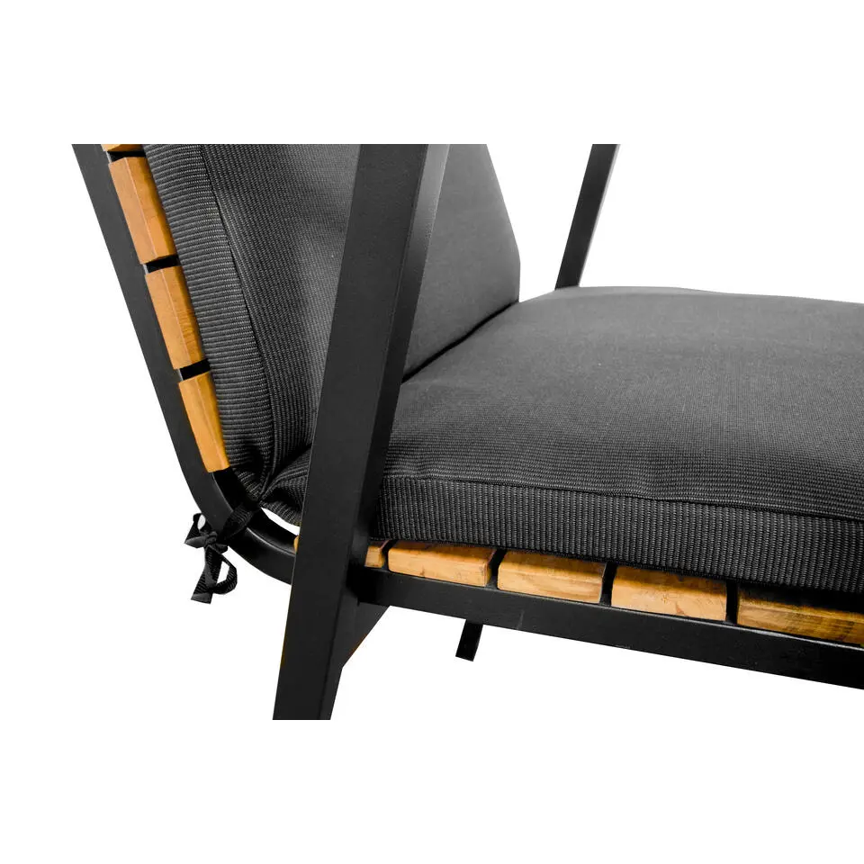 Sens-Line - Dexter Tuinstoel - Zwart - Acaciahout - Set van 4