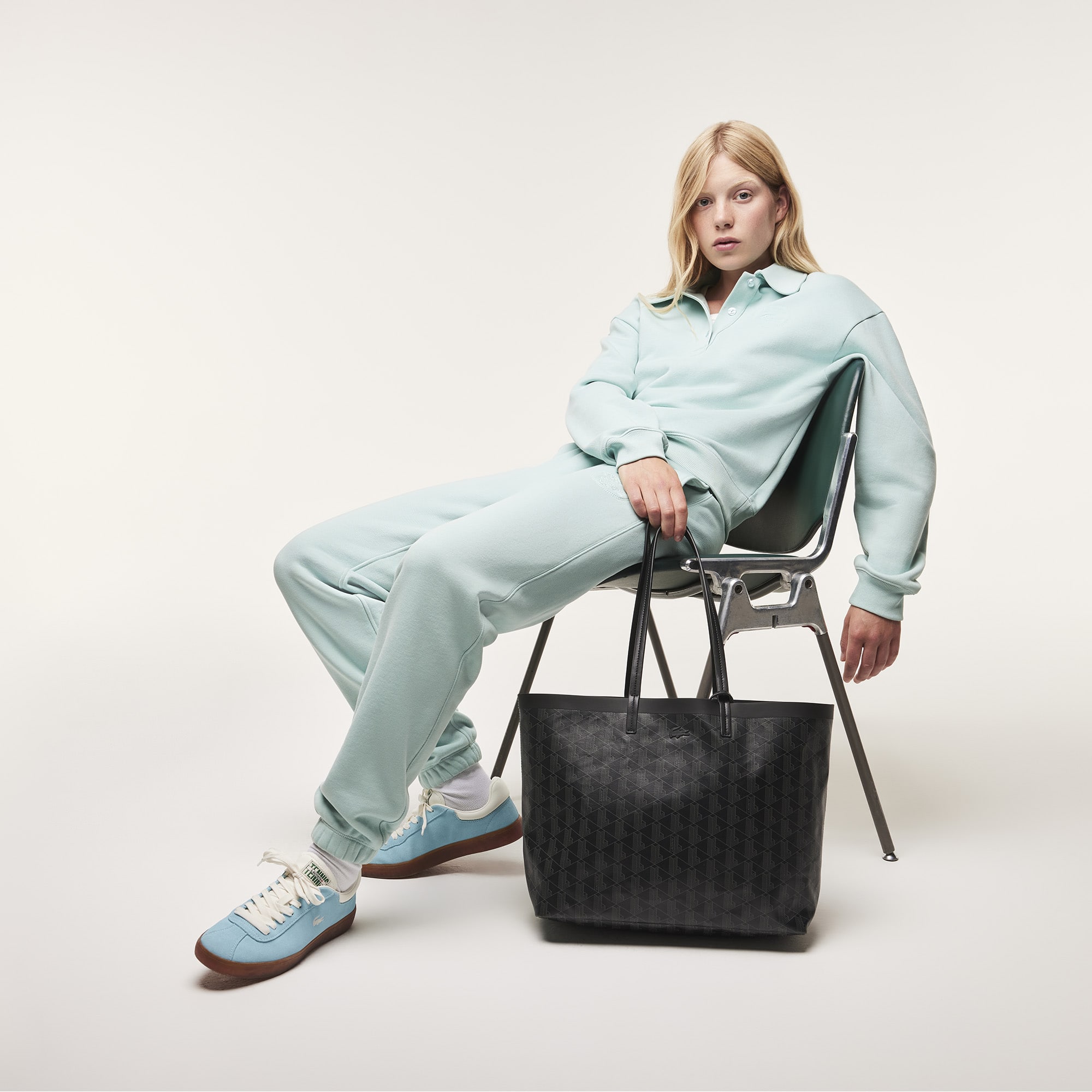 Sac cabas Zely moyen monogramme en toile enduite Sacs à main & Cabas - Noir - Lacoste - Femme
