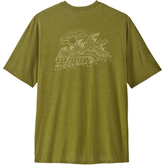 Patagonia Capilene Cool Daily Graphic Lands T-Shirt Wind Runner: Graze Green X-Dye Herren