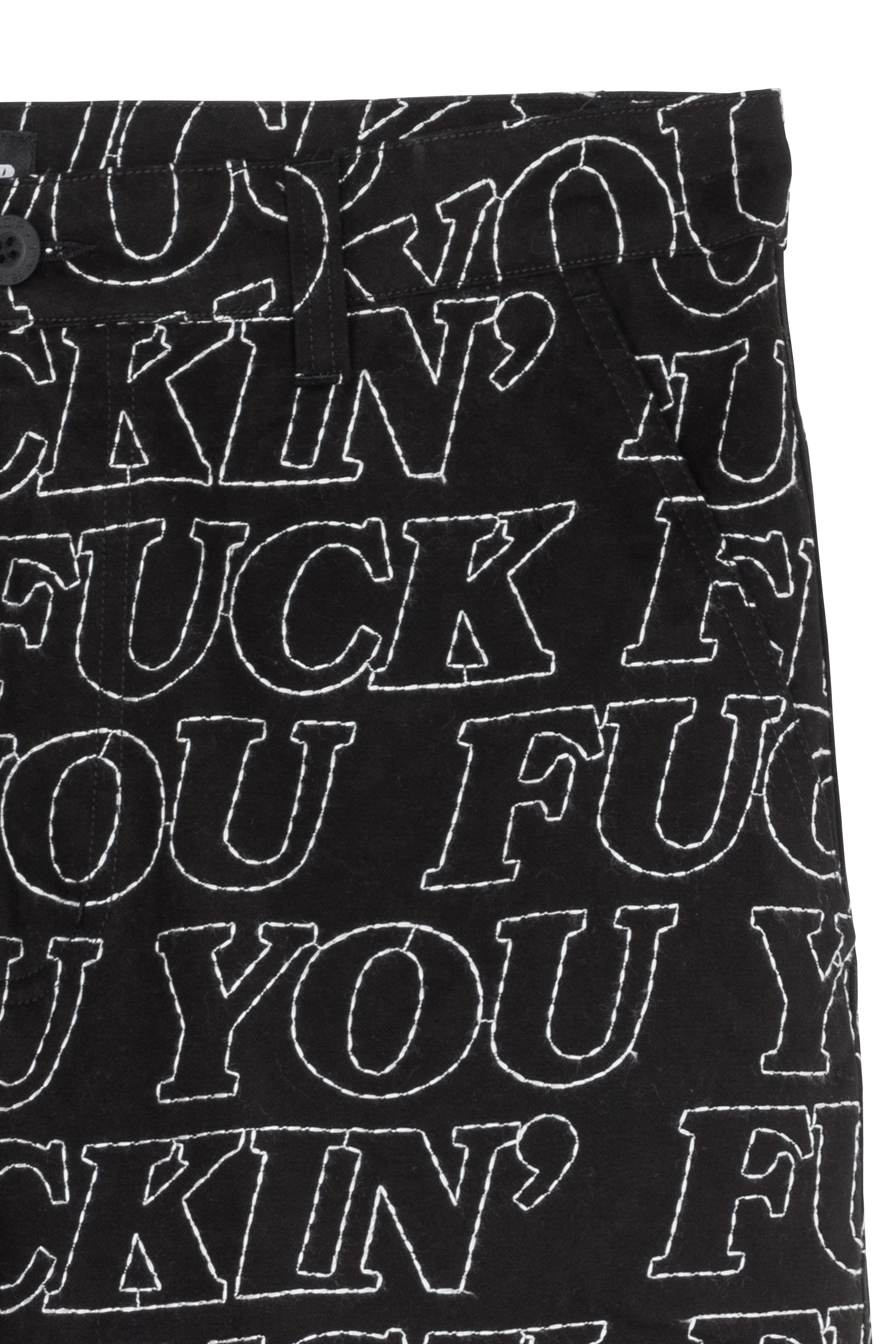 RIPNDIP Pantalon Fuckin Fuck Quilted Wide Leg Pants Noir