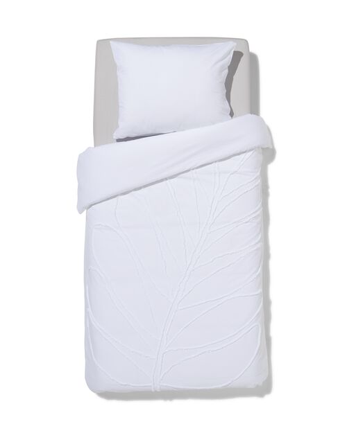 housse de couette en coton doux 200x200/220 structure feuilles