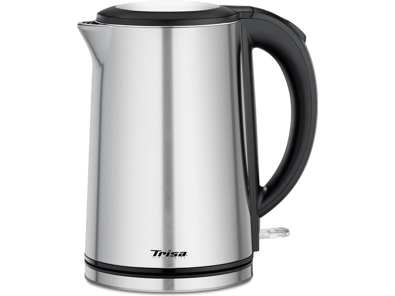 Trisa Wasserkocher Comfort Touch 1.5 l, Schwarz/Silber Edelstahl Wasserkocher
