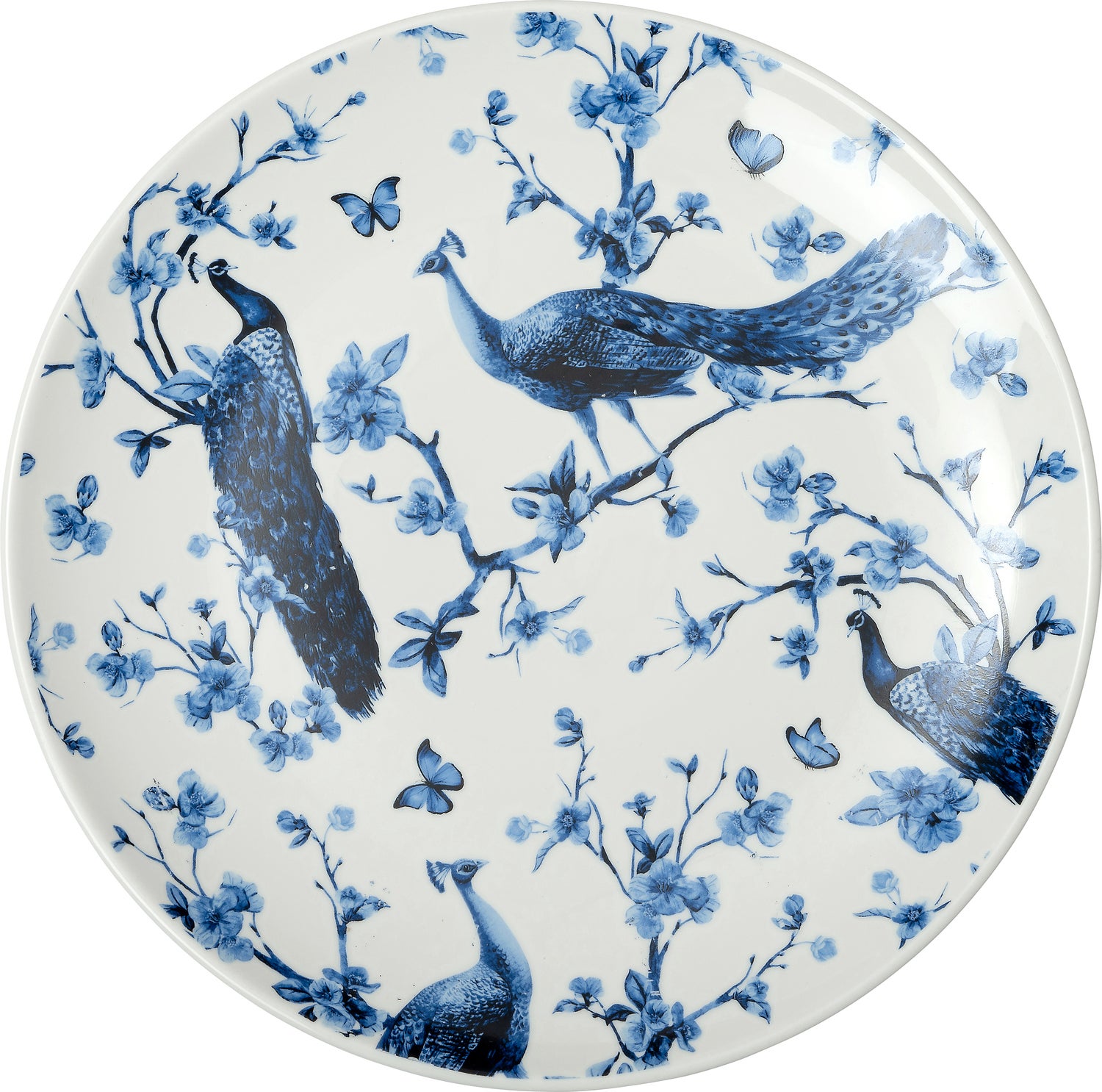 Heinen Delfts Blauw x Intratuin wandbord Pauw blauwD 26,5 H 2,5 cm