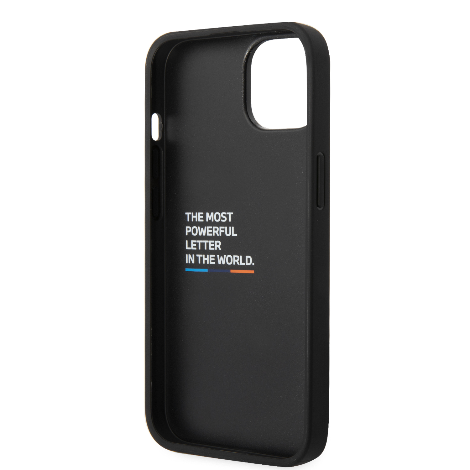 iPhone 14 Leder Hardcase M Hülle Triangles (BMHCP14S22NBCK) - Schwarz