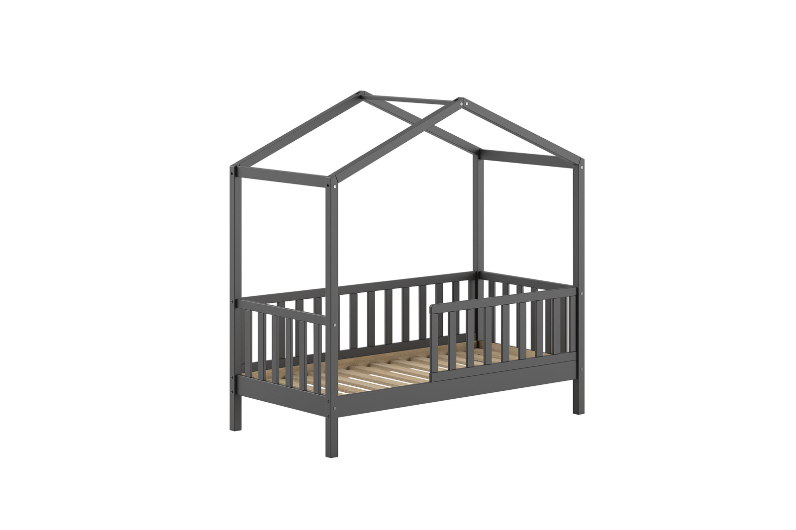 Hausbett DALLAS - anthrazit - Kiefer massiv - 70x140 cm