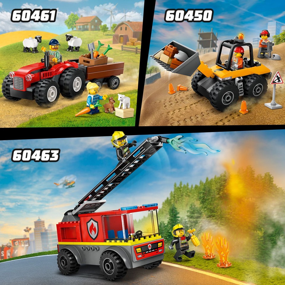 LEGO - LEGO City - Rød traktor med anhænger og får (60461)