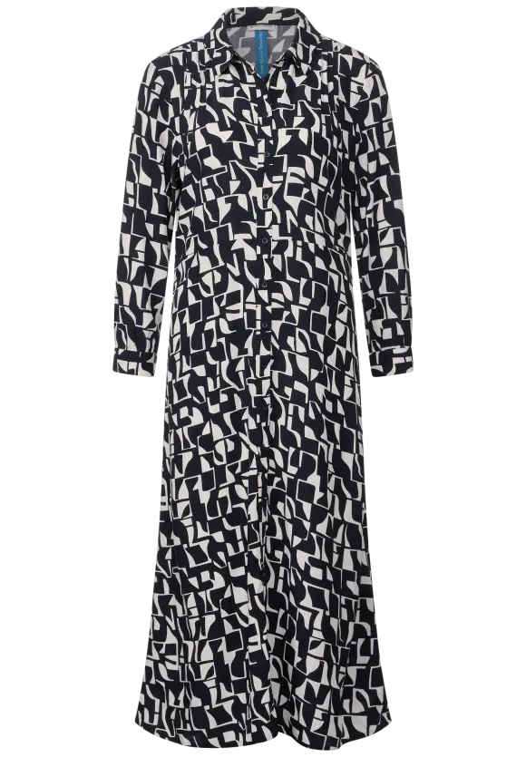 Midi Hemdblusenkleid - deep blue