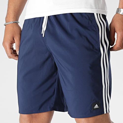 Short De Bain A Bandes 3 Stripes HT4359 Bleu Marine