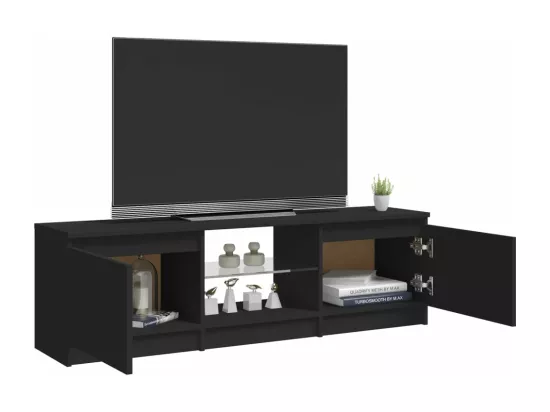 Meuble TV avec lumières LED Noir 120x30x35,5 cm