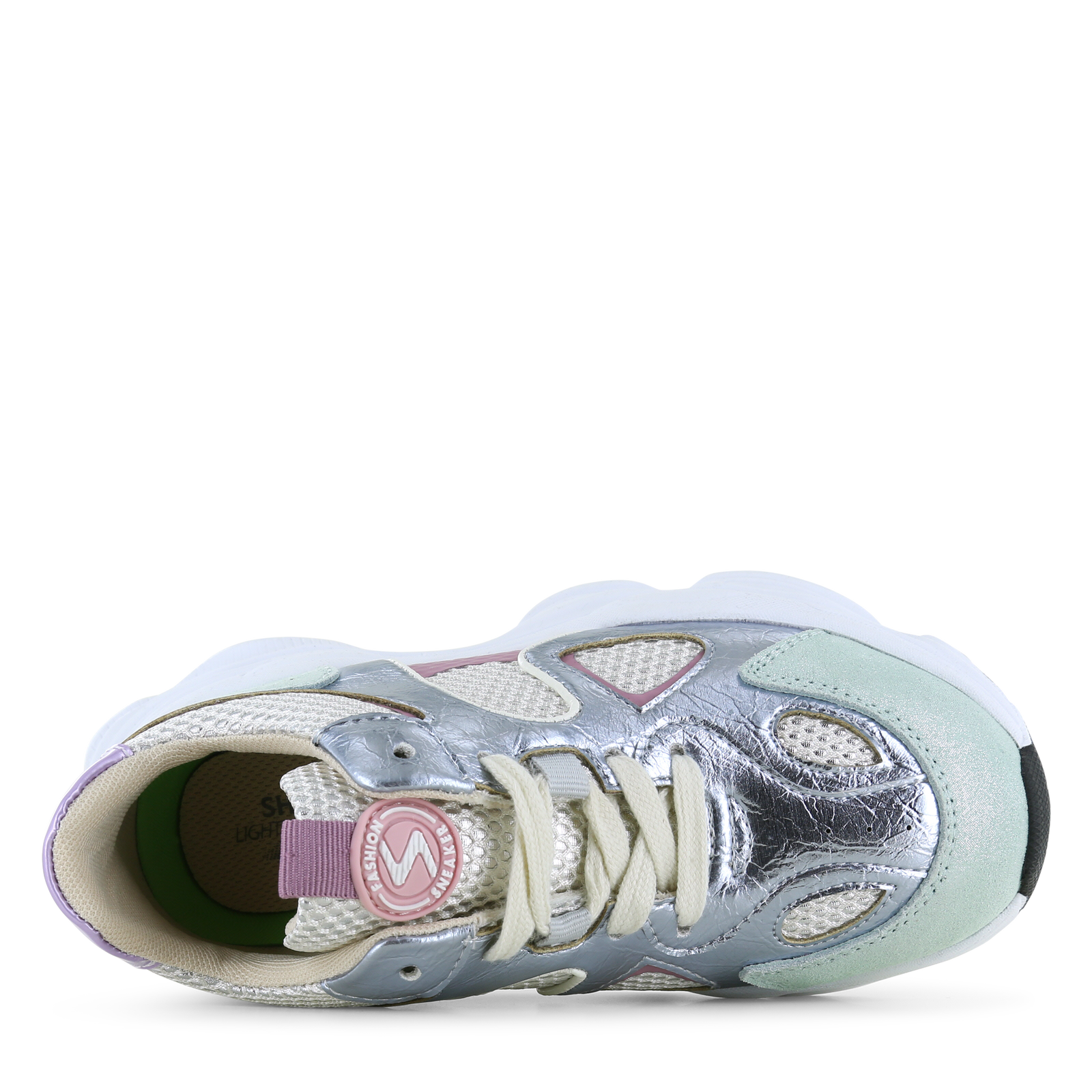 Shoesme metallic multicolor sneaker Mesh, Metallic, Microfiber leer, Suède