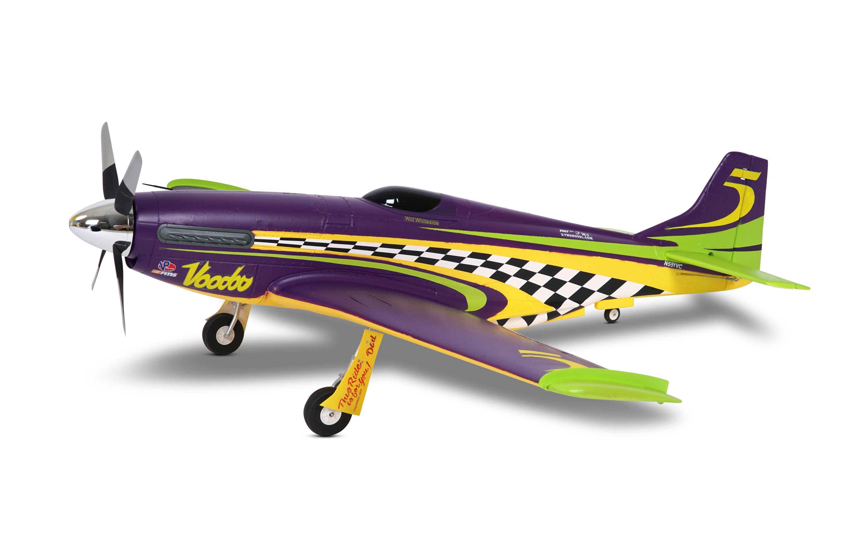 Warbird Mustang P-51 Voodoo 1100 mm PNP<br>Airrace Warbird «Voodoo» als PNP Modell mit Brushless Antrieb und EInziehfahrwerk