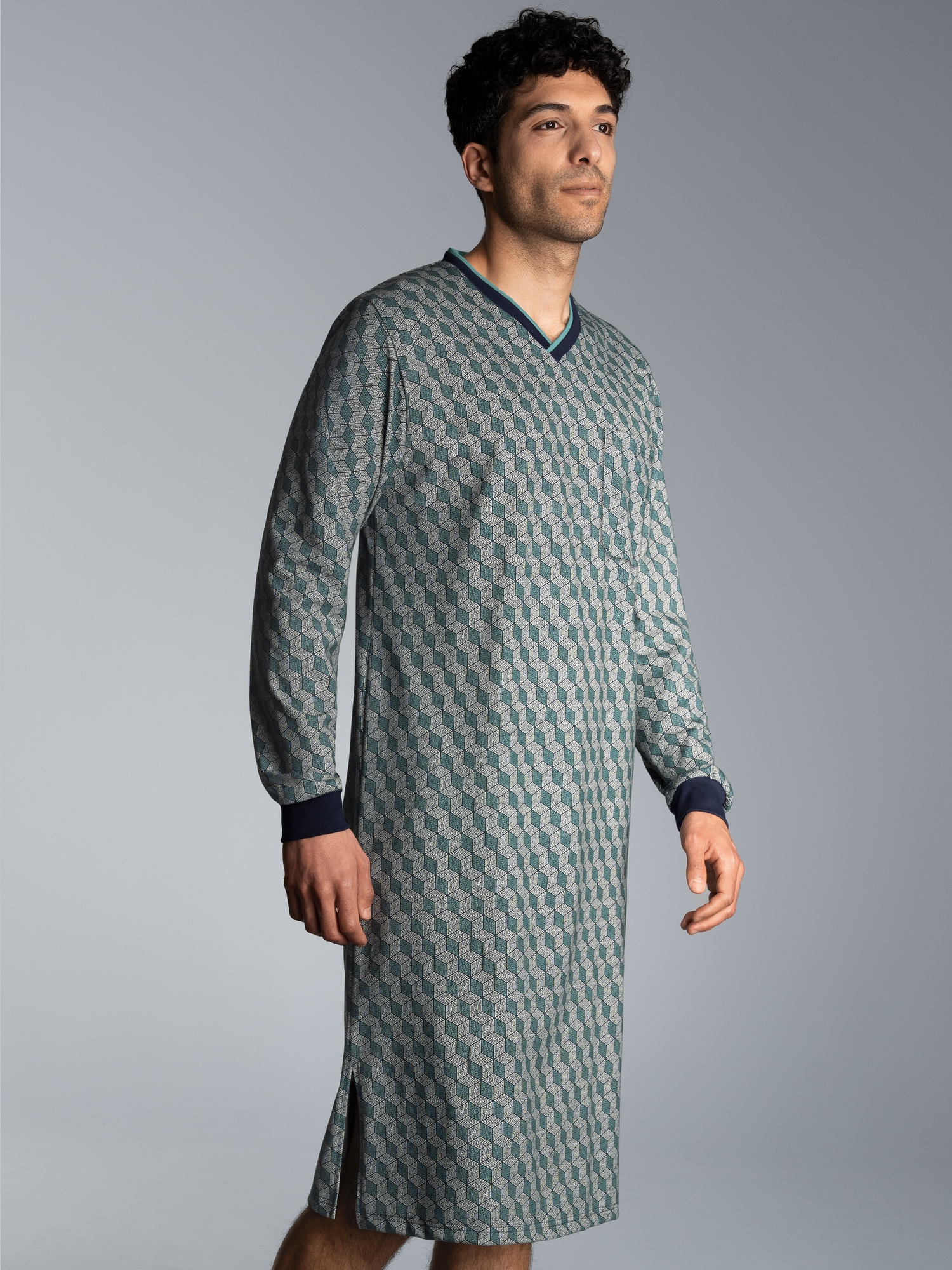 Nachthemd mit Allover-Print Navy
