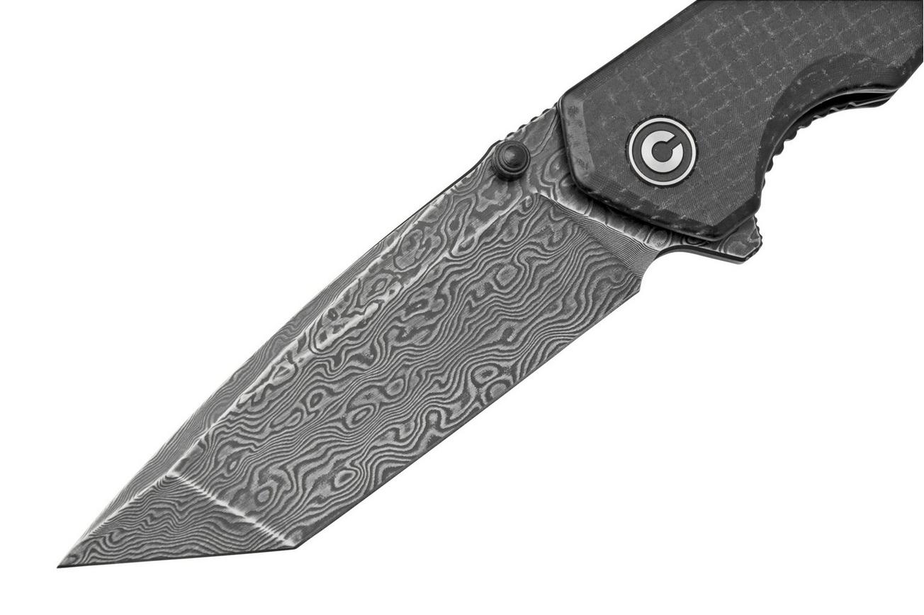 Civivi Brazen C2023DS-1 Damascus Droppoint, Black Coarse Micarta zakmes