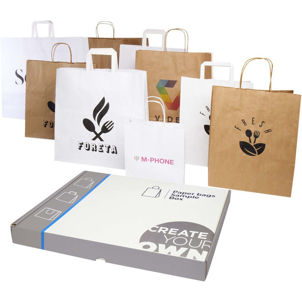 EgotierPro 1PW005 - Boîte d'échantillons de sacs en papier Kraft