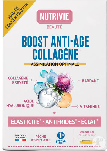 Nutrivie Ampoule Boost Anti-Âge Collagène Anti-Rides Elasticité 20x10ml