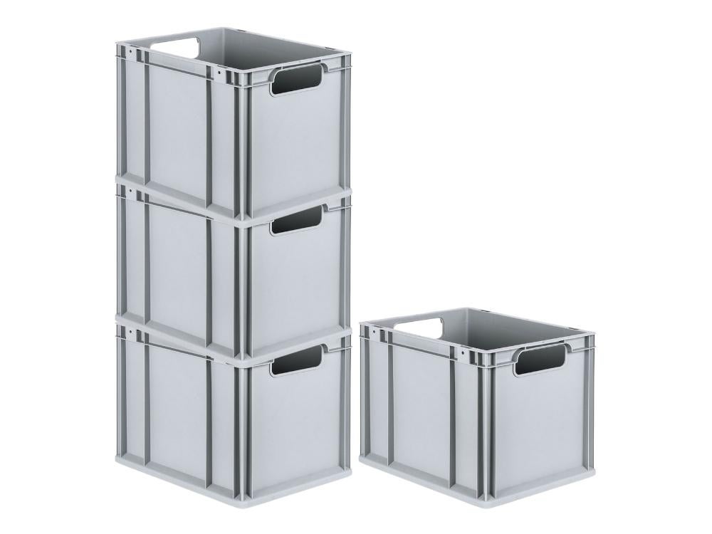 PROREGAL Value Set 4x Eurobox Nextgen Economy Handgrepen Open HxBxD 32 x 30 x 40 cm 30 Liter Euro Container Transportbox Transportcontainer