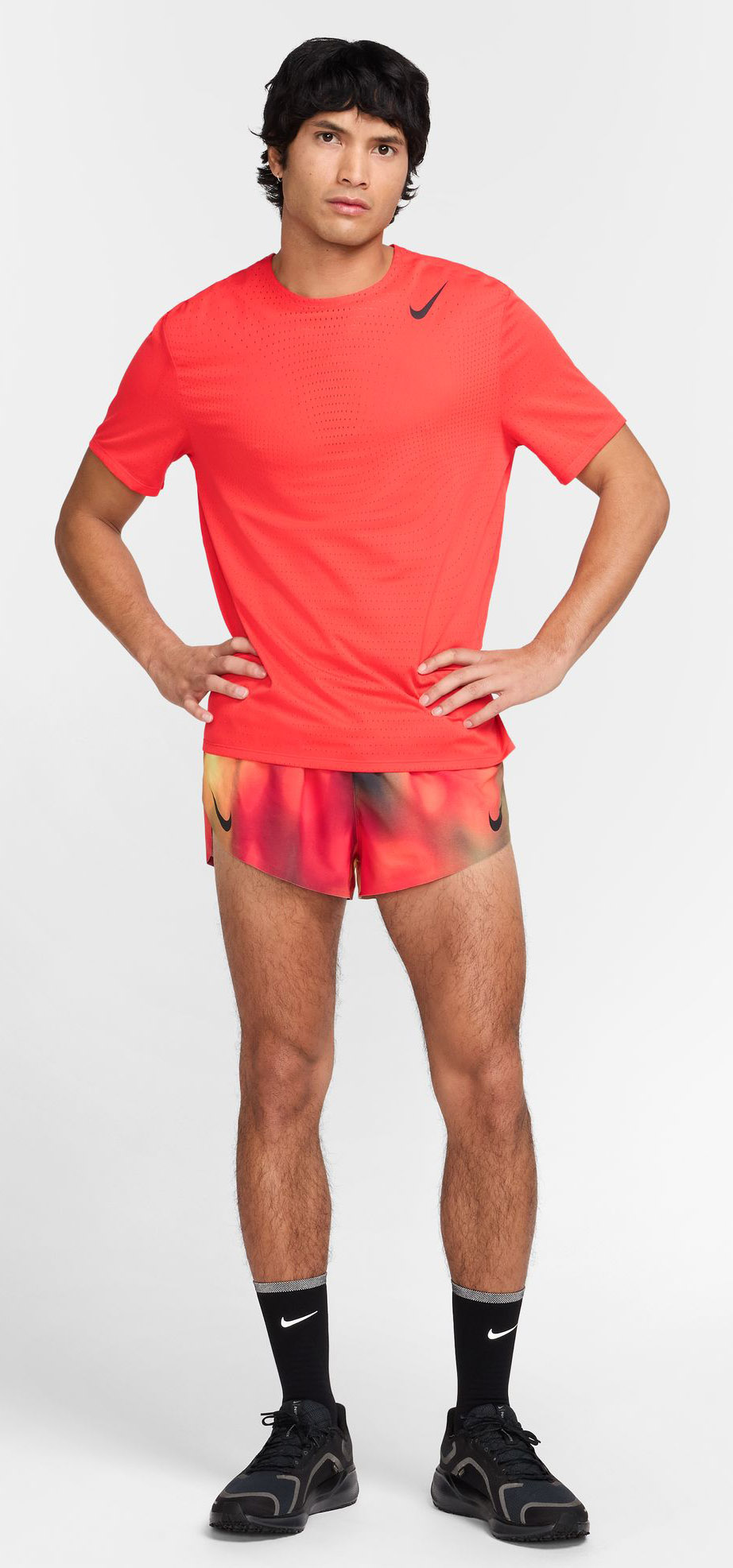 Dri-FIT ADV Aeroswift SS Top Herre 696/LT Crimson/Black