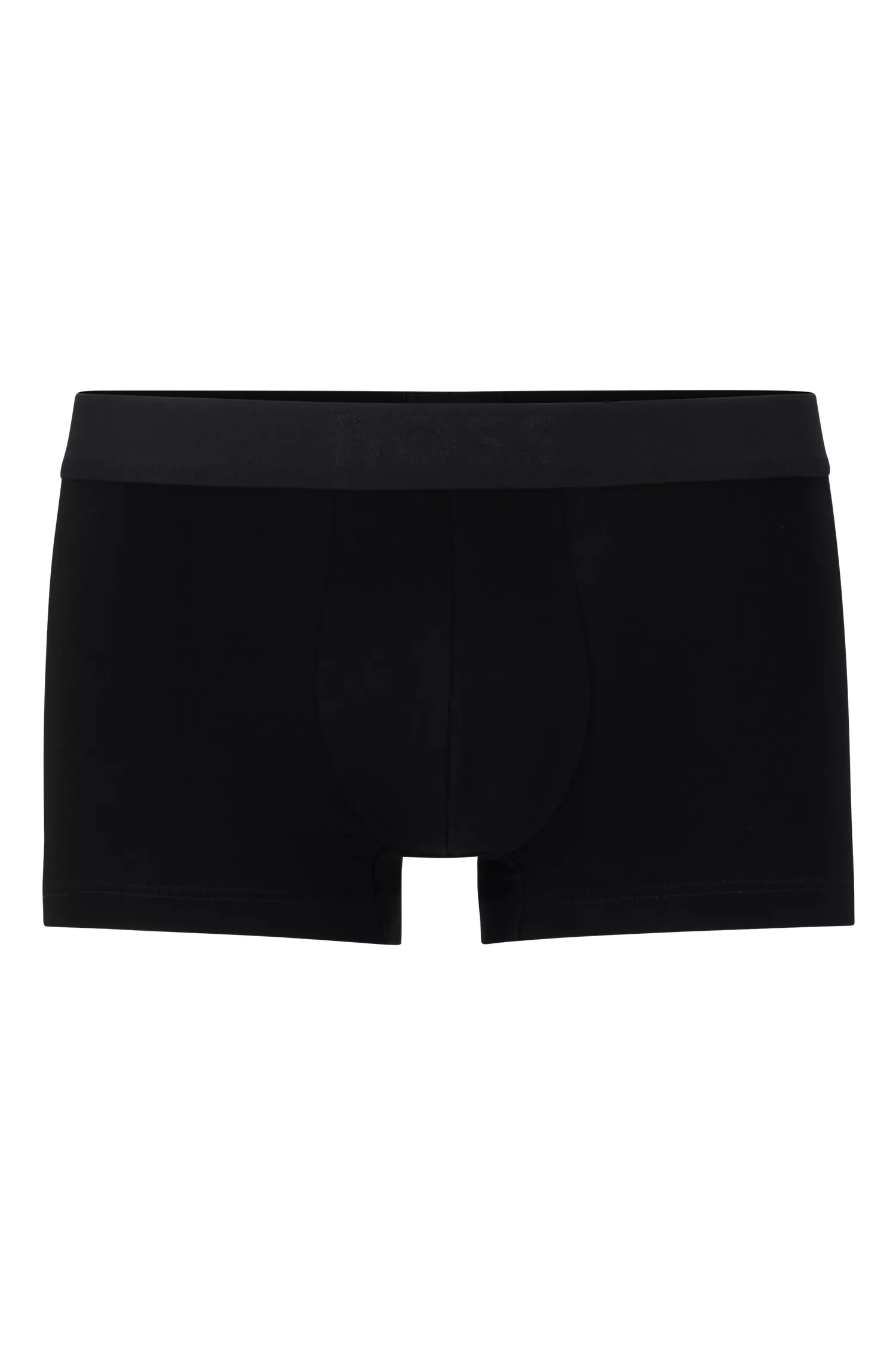 Cueca boxer BOSS preta em algodão egípcio com cós com logo - Conjunto para presente
