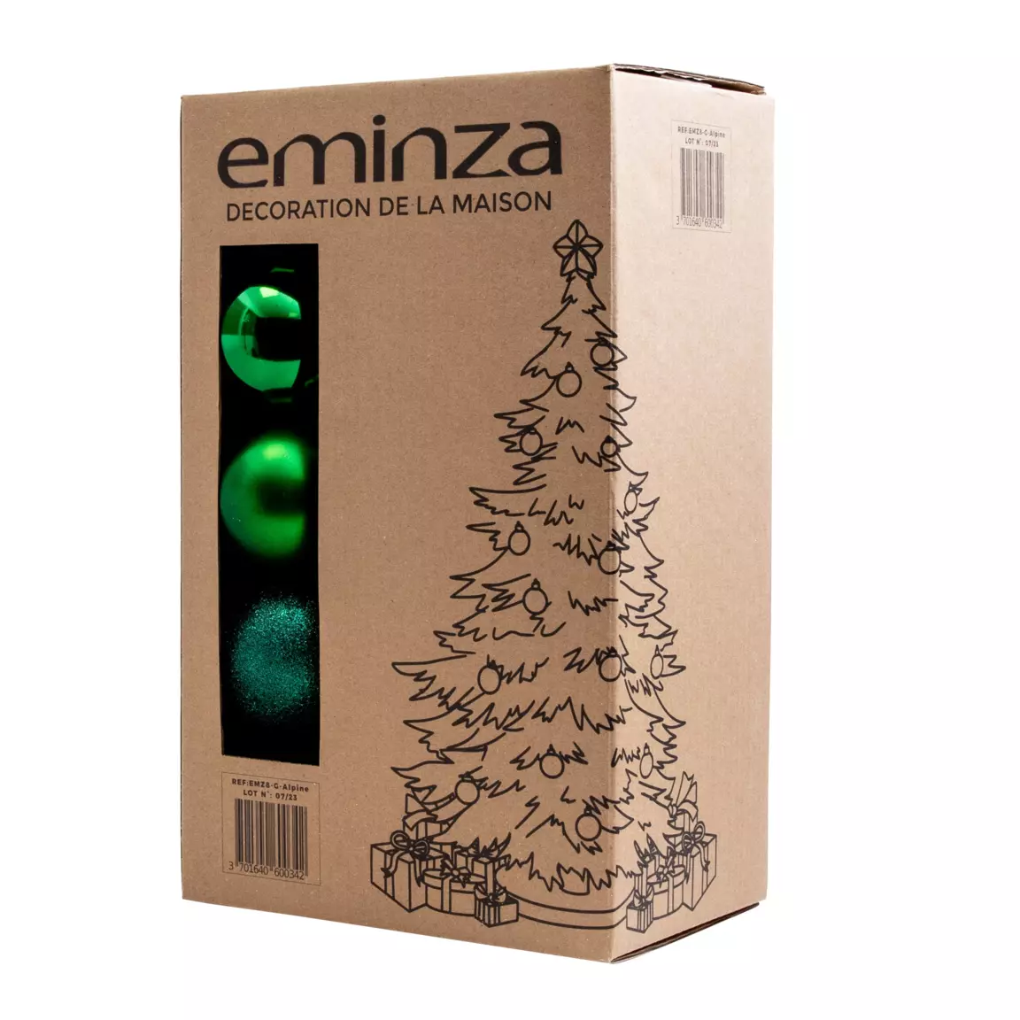Lot de 30 boules de Noël (D80 mm) New Alpine Vert sapin