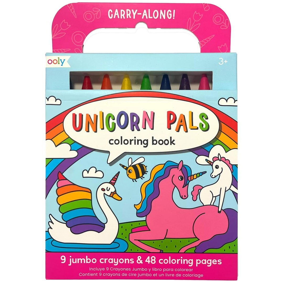 Ooly kleurboek met waskrijtjes unicorn pals - 9st