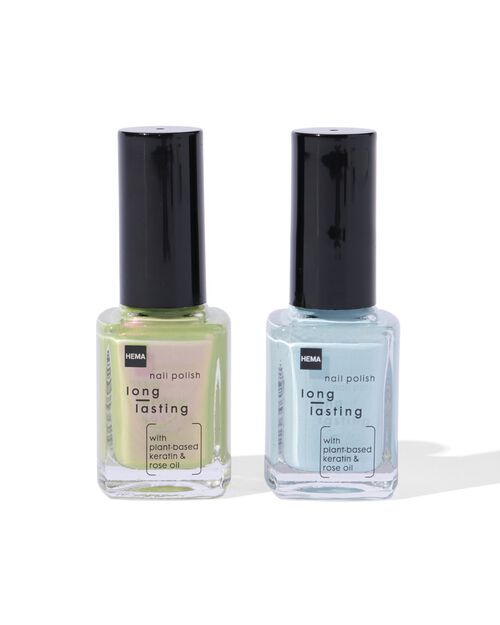lot de vernis à ongles longue durée bleu-vert 2 pièces