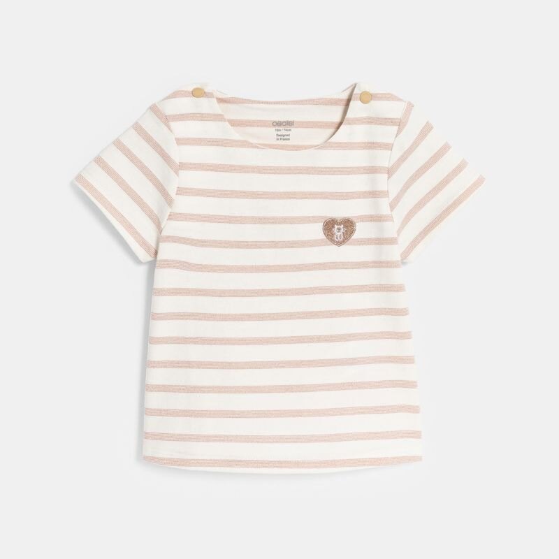 T-shirt marinière rayé rose bébé fille Rose