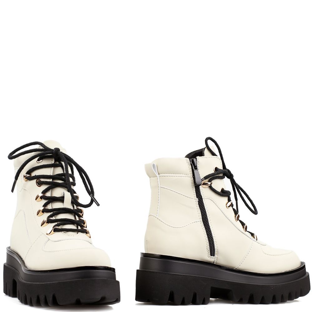 Vegan veterboots laag Creme