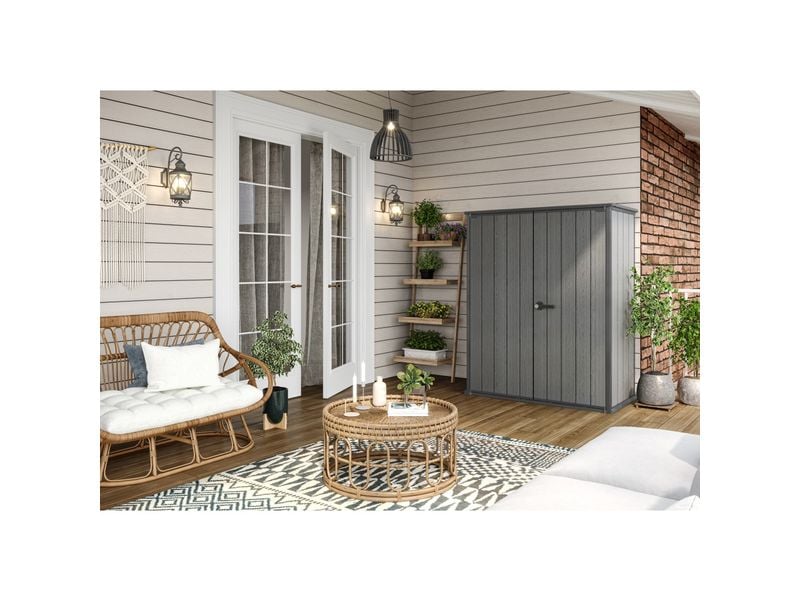 Keter Gartenschrank Cortina Alto 140 x 73.6 x 170.4 cm, Gra Lagerschuppen