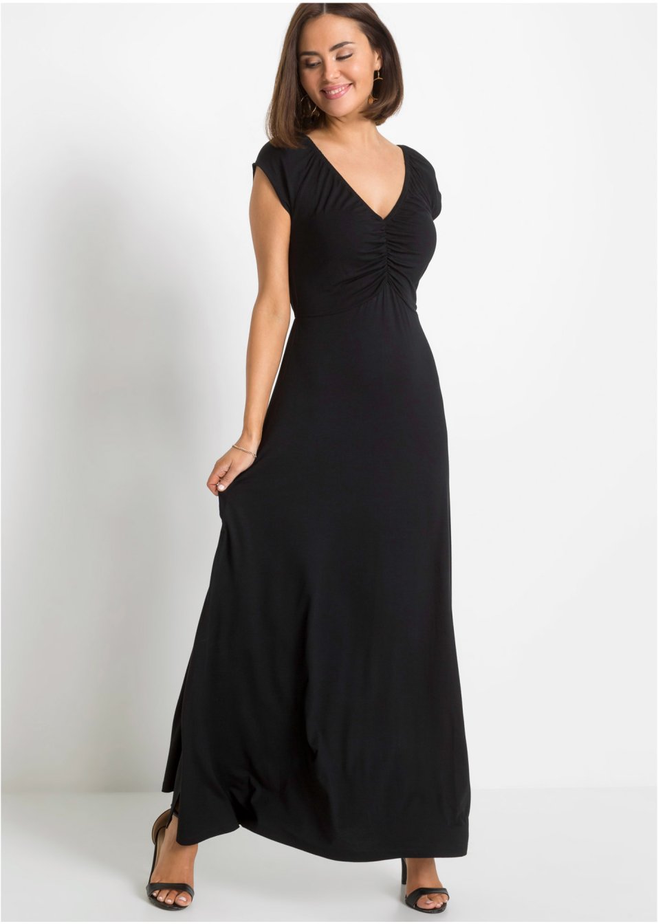 Robe longue à fronces