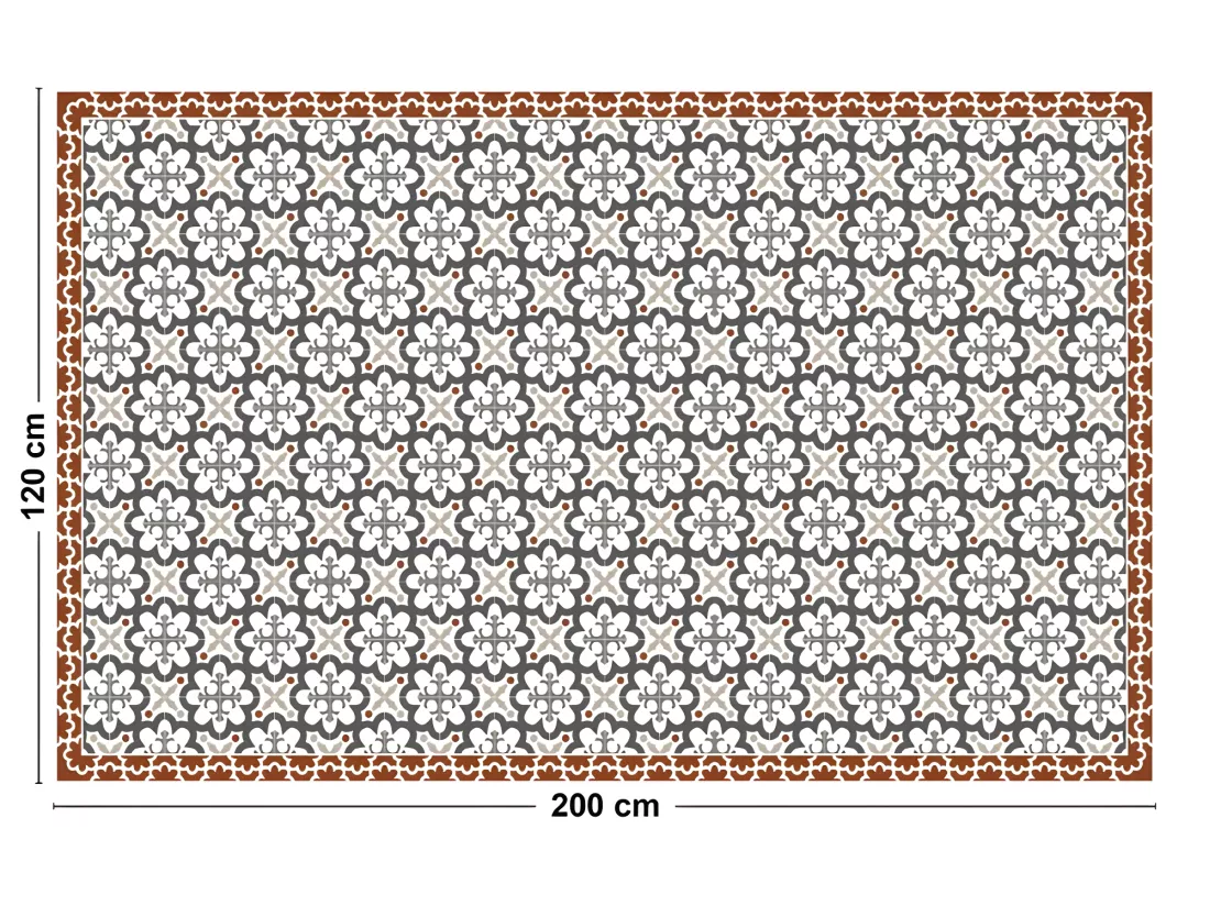 Tapis Vinyle Large l120xH200cm - Cassandre Terracotta - Vinyle
