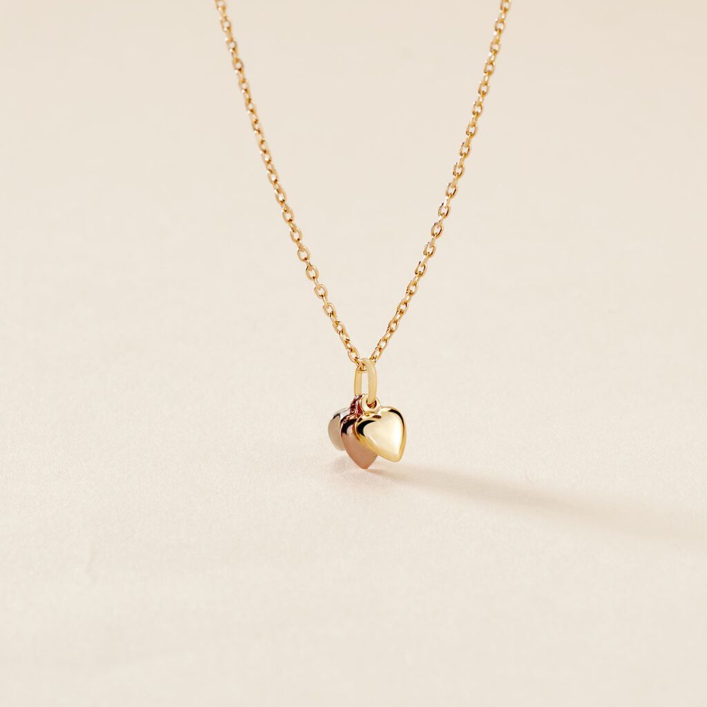 Pendentif Eudocie Triple Coeurs Or Tricolore
