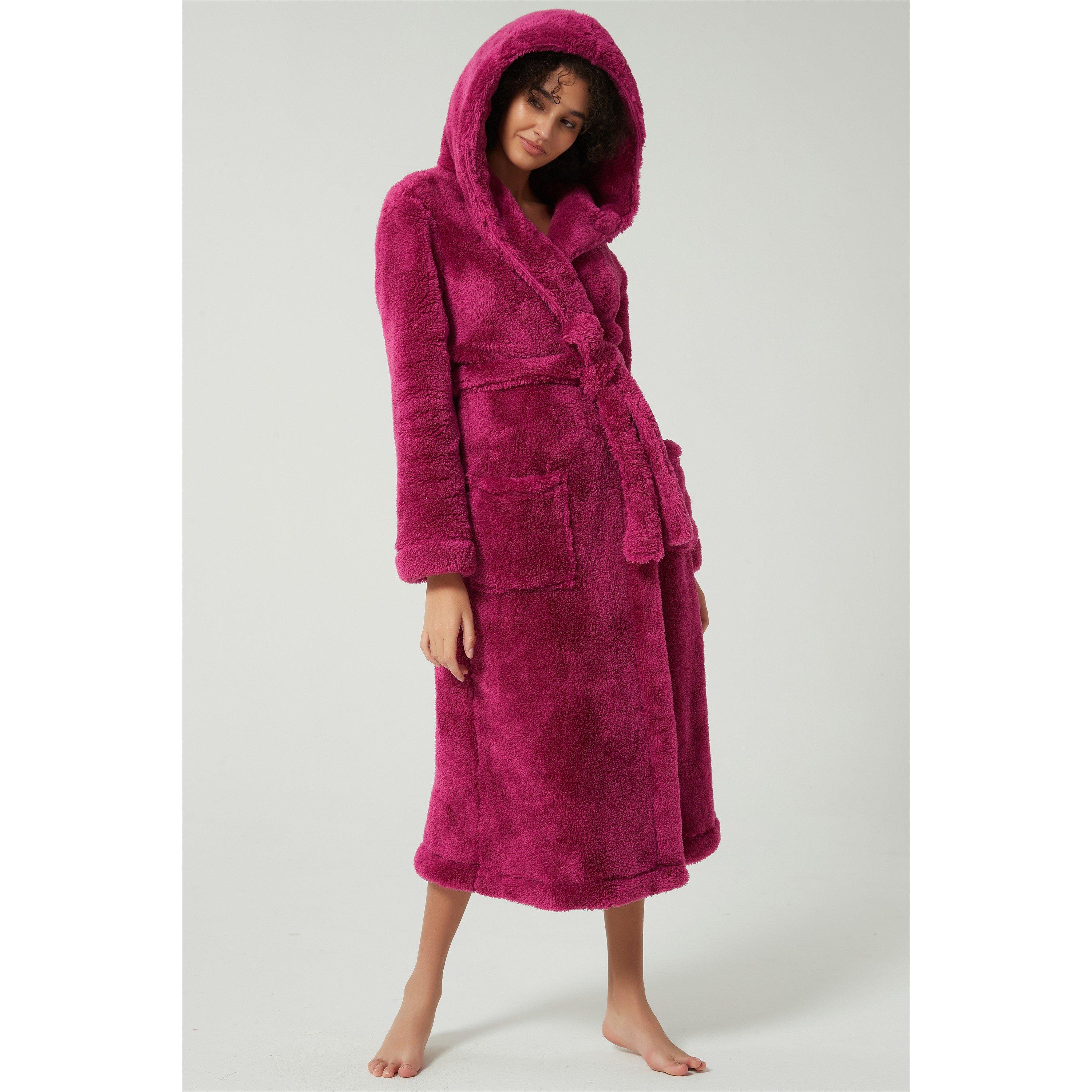 Linea Ladies Luxury Hooded Fleece Dressing Gown