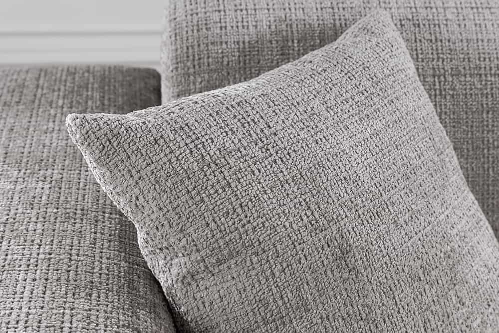 Modernes Ecksofa SIGNATUR 260cm grau Chenille Cremona beidseitig stellbar inkl. Kissen