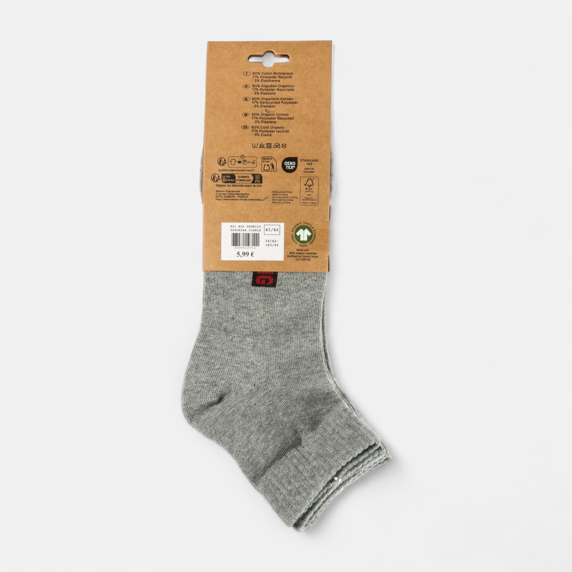 Chaussettes Homme gris