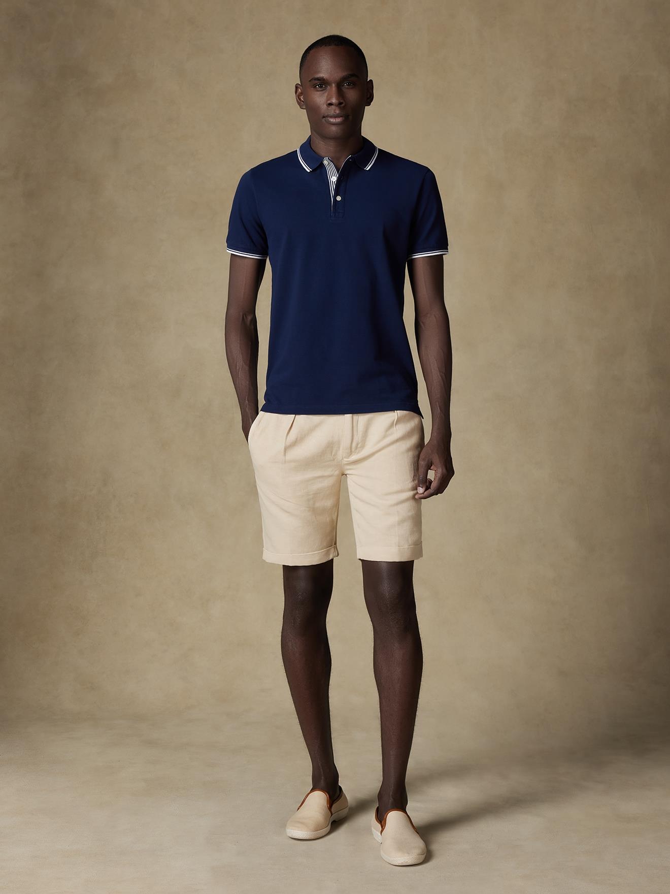 Polo Ray en piqué marine