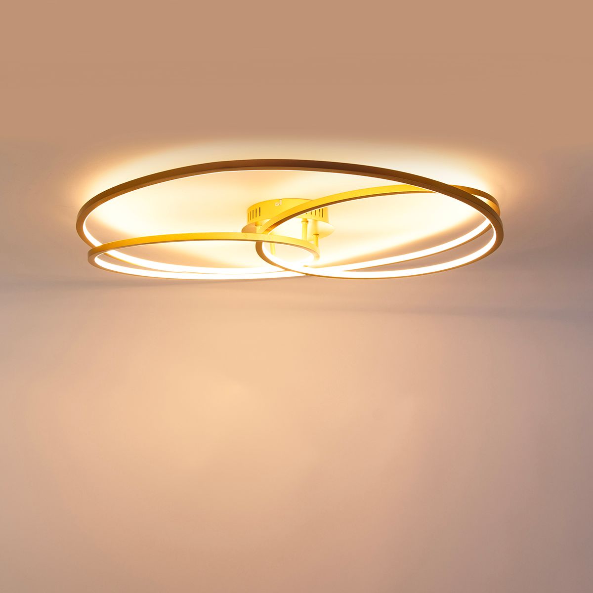 Plafondlamp goud 78 cm incl. LED 3 staps dimbaar - Rowin