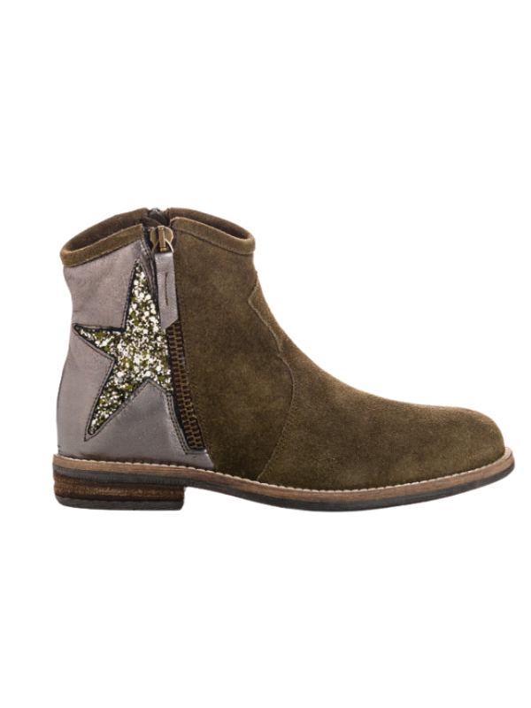 Bottines enfant Michelle Peau Kaki - Reqins