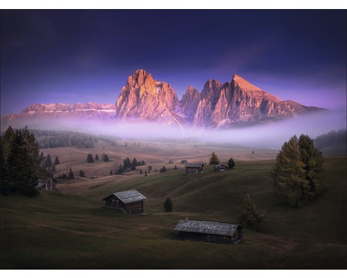Canvasprint Mist & Berg 84x116 cm