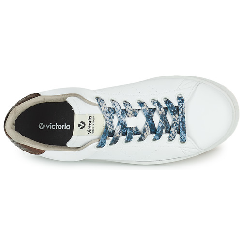 Victoria - TENIS VEGANO SERPIENTE - Blanc / Bronze
