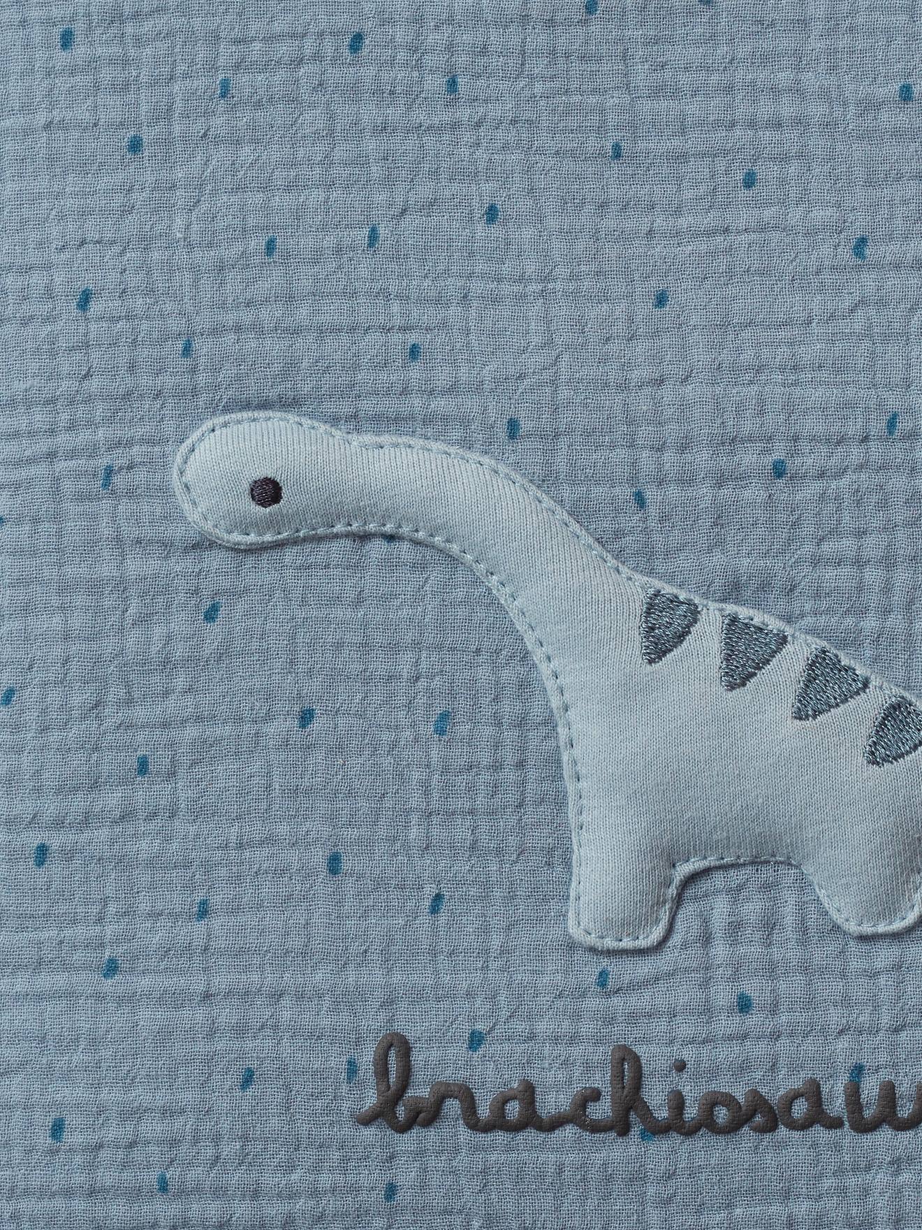 Protetor de berço/protetor de cercadinho, tamanho pequeno/médio, estampa de dinossauro azul