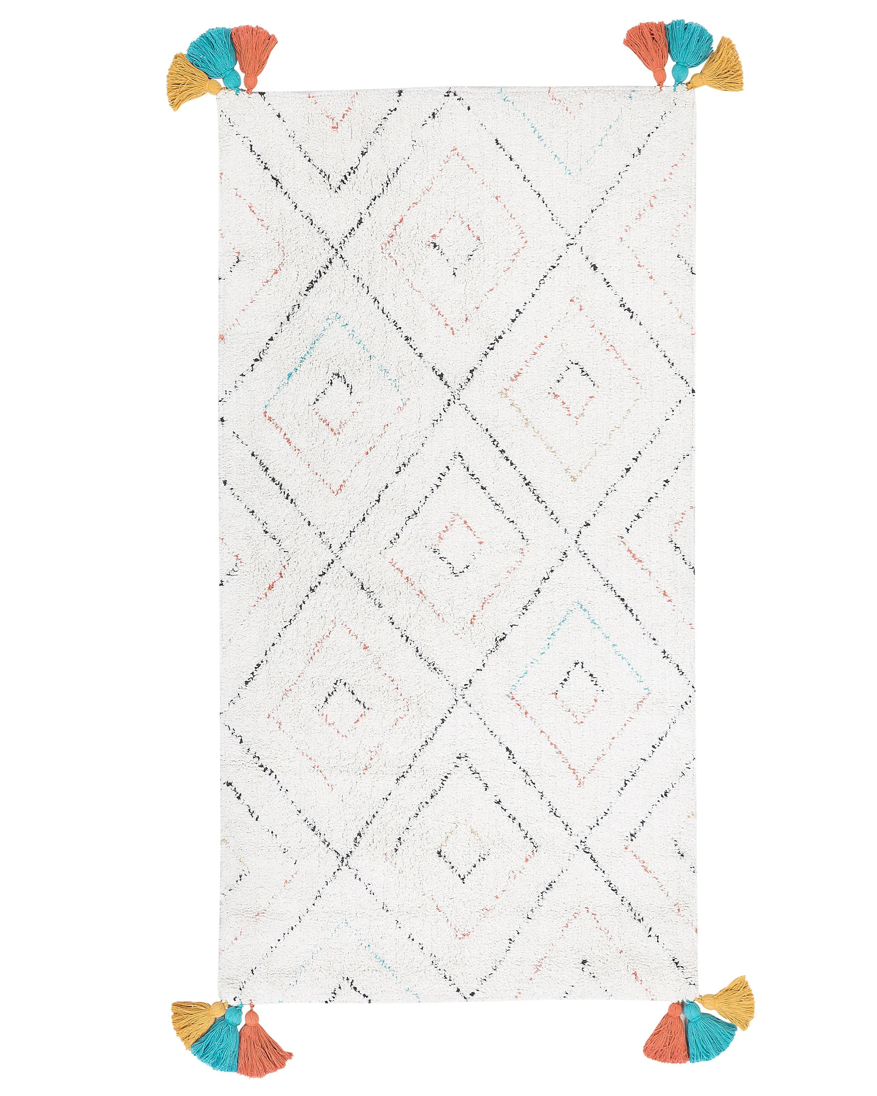 Vloerkleed KARTAL Wit 80 x 150 cm Katoen