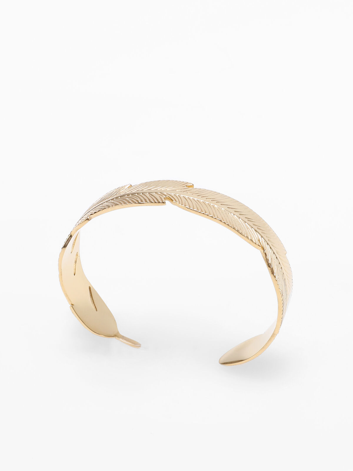 Bracelet manchette en feuille- Doré