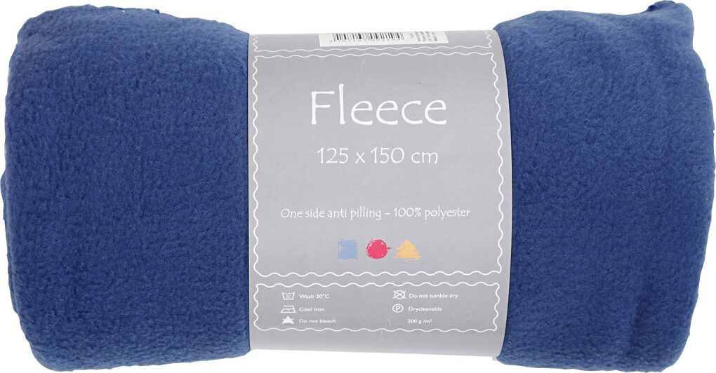 Fleece - L 125 CM - B 150 CM - 200 G - Blå - 1 Stk