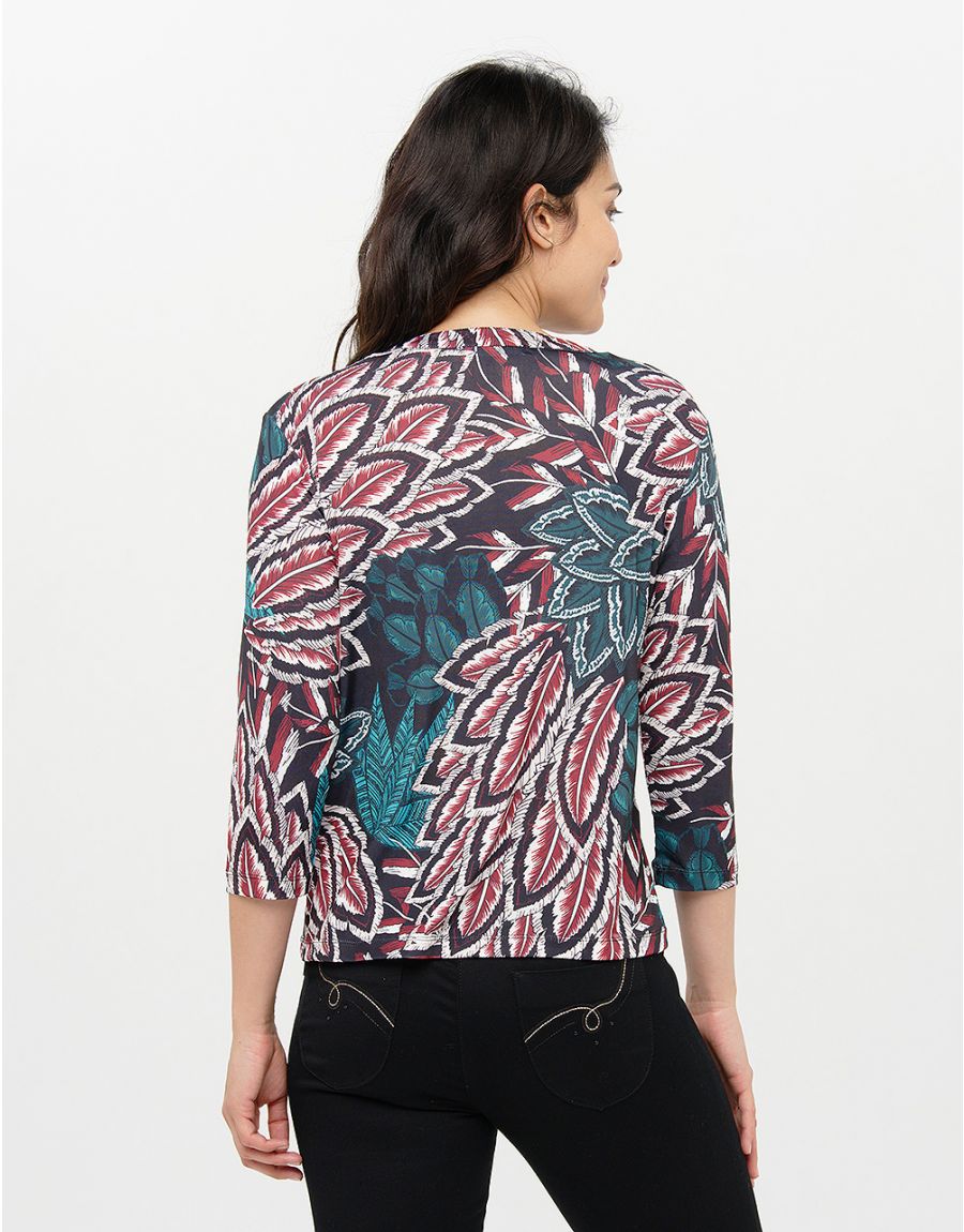 Blouse imprimée bleu
