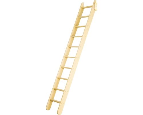 Pertura Adara trapboom, massief sparrenhout, onbehandeld, recht, 58 cm, 12 treden / 13 stootborden